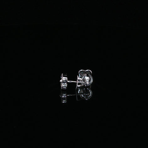 925 Sterling Silver Iced Out Four Stone Clover Moissanite Stud Earrings - 0.55CTW Available with Silver and Gold Finished