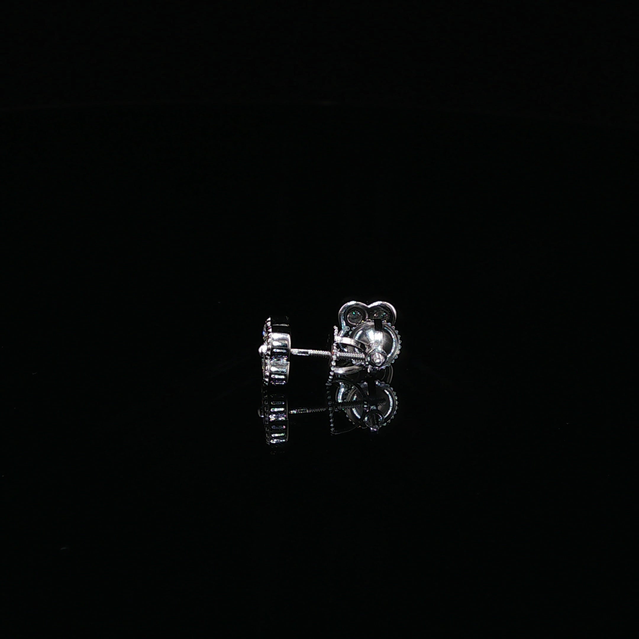 925 Sterling Silver Iced Out Four Stone Clover Moissanite Stud Earrings - 0.55CTW Available with Silver and Gold Finished