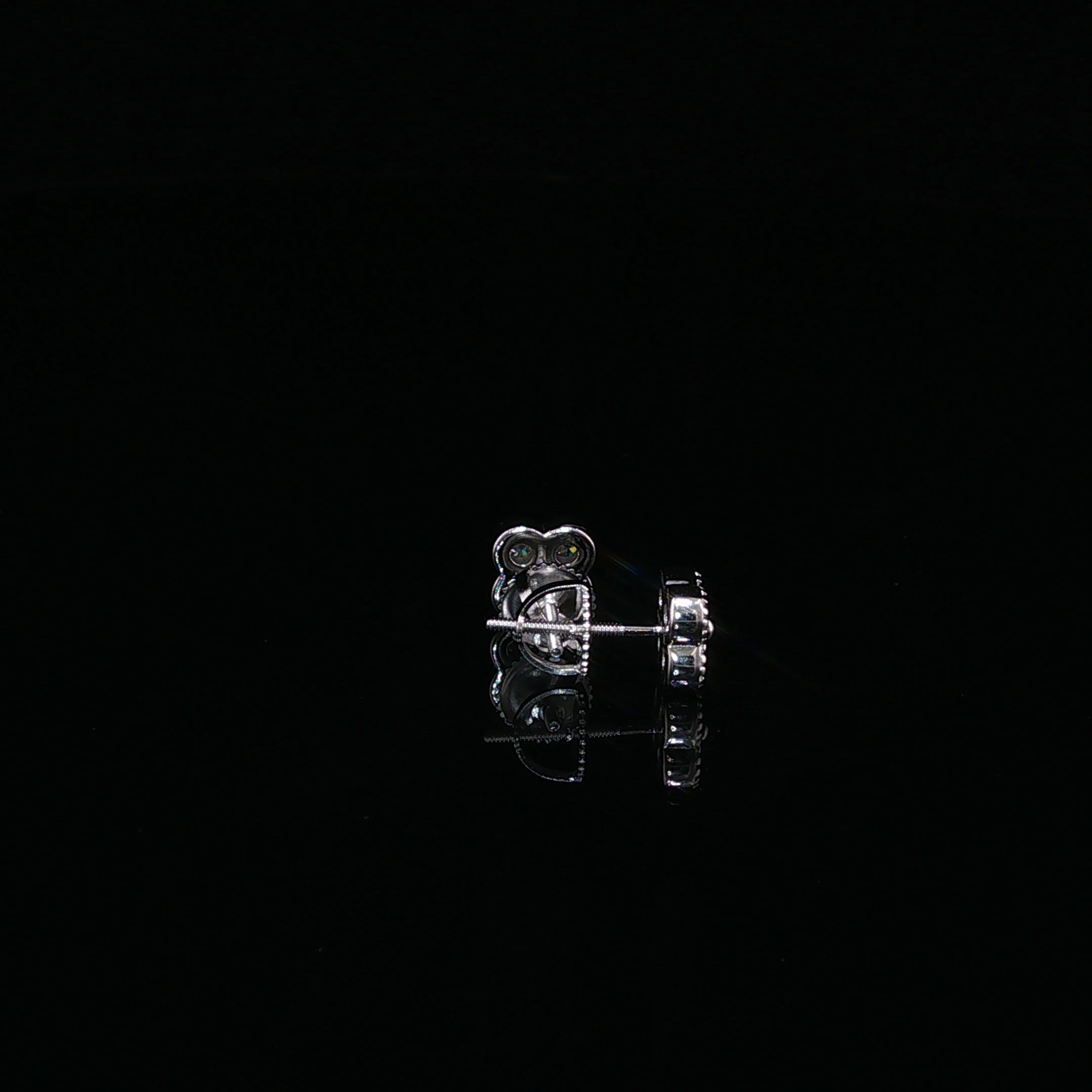 925 Sterling Silver Iced Out Four Stone Clover Moissanite Stud Earrings - 0.55CTW Available with Silver and Gold Finished