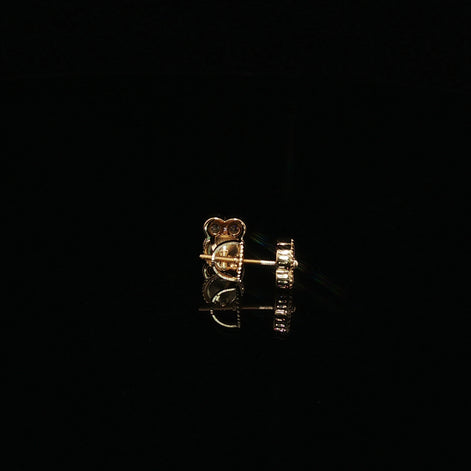 925 Sterling Silver Iced Out Four Stone Clover Moissanite Stud Earrings - 0.55CTW Available with Silver and Gold Finished