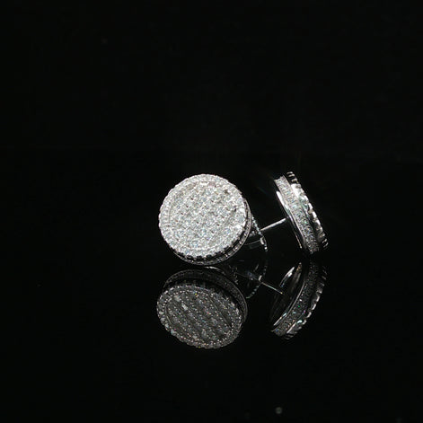 Iced Out Round Pave Stud Earrings | 1.33ct VVS | 12mm