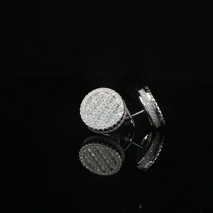 Iced Out Round Pave Stud Earrings | 1.33ct VVS | 12mm