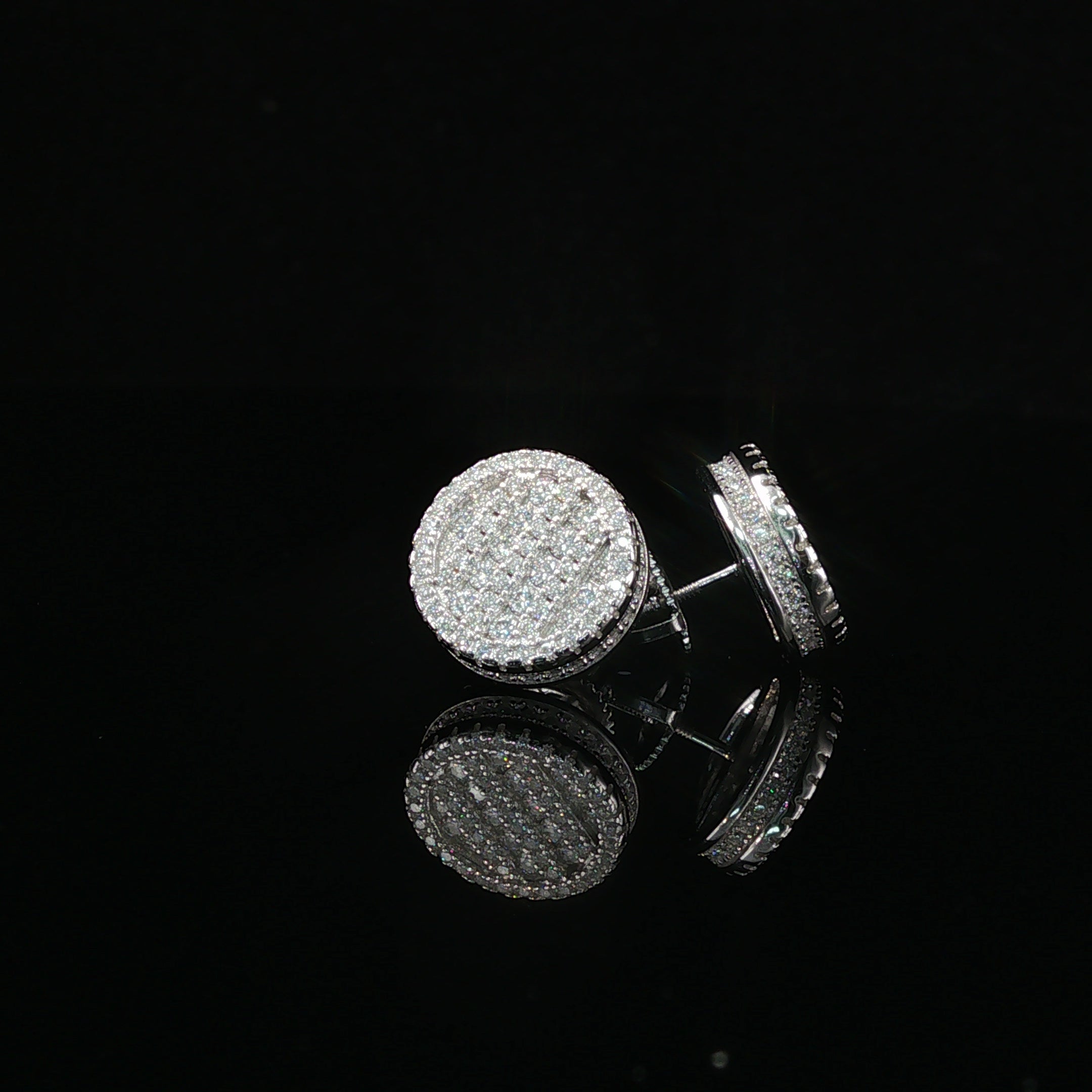 Iced Out Round Pave Stud Earrings | 1.33ct VVS | 12mm