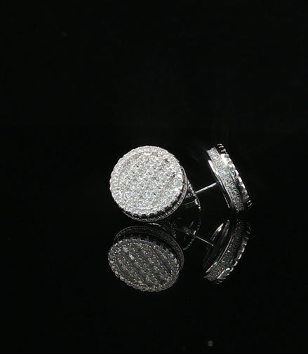 Iced Out Round Pave Stud Earrings | 1.33ct VVS | 12mm