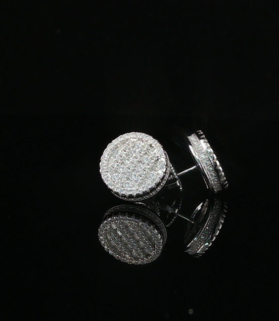 Iced Out Round Pave Stud Earrings | 1.33ct VVS | 12mm