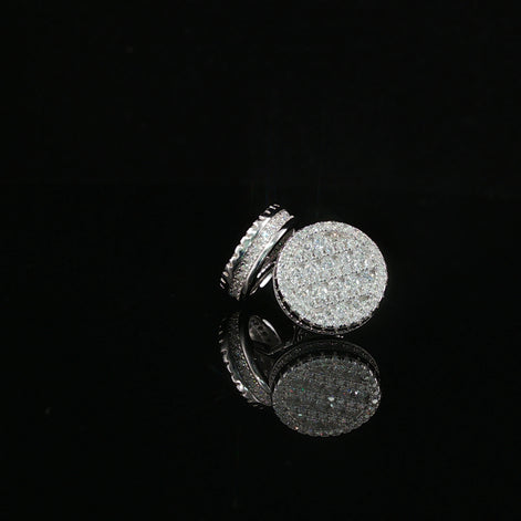 Iced Out Round Pave Stud Earrings | 1.33ct VVS | 12mm