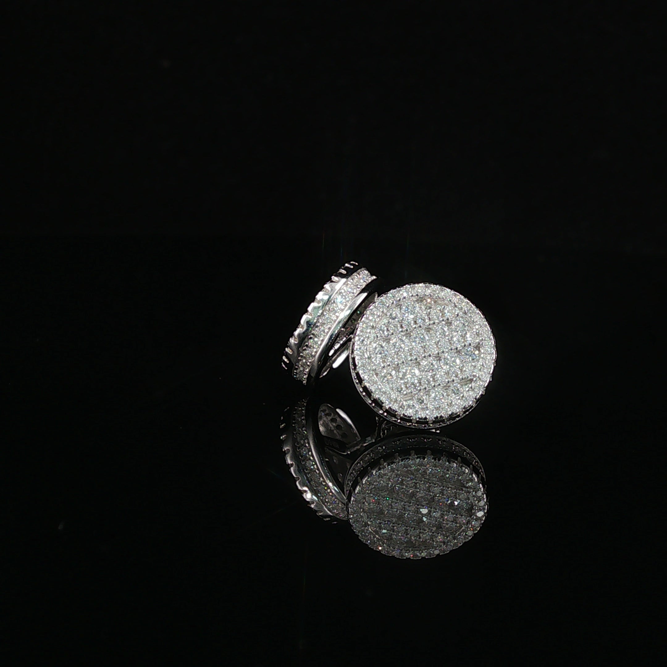 Iced Out Round Pave Stud Earrings | 1.33ct VVS | 12mm