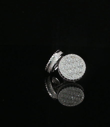 Iced Out Round Pave Stud Earrings | 1.33ct VVS | 12mm