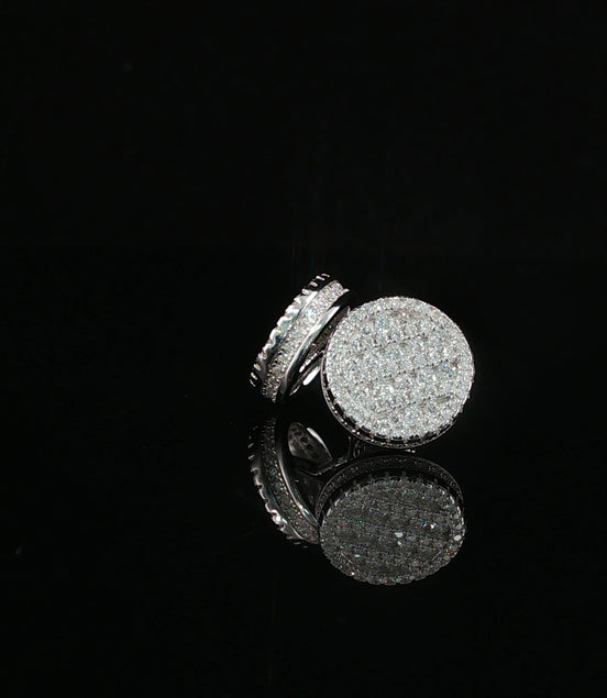 Iced Out Round Pave Stud Earrings | 1.33ct VVS | 12mm