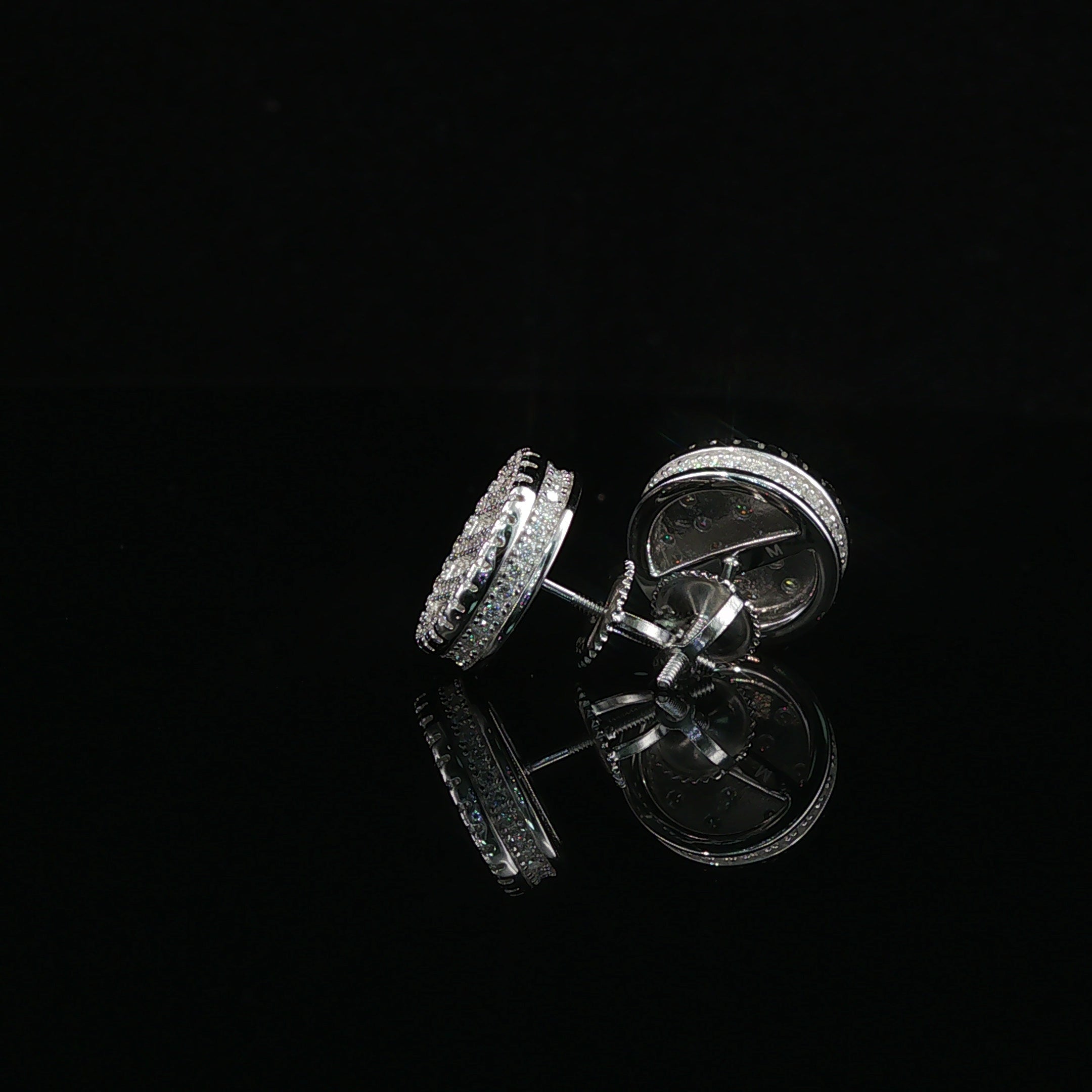 Iced Out Round Pave Stud Earrings | 1.33ct VVS | 12mm