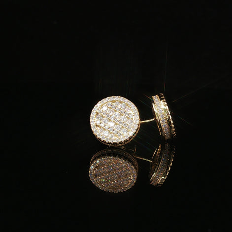 Iced Out Round Pave Stud Earrings | 1.33ct VVS | 12mm
