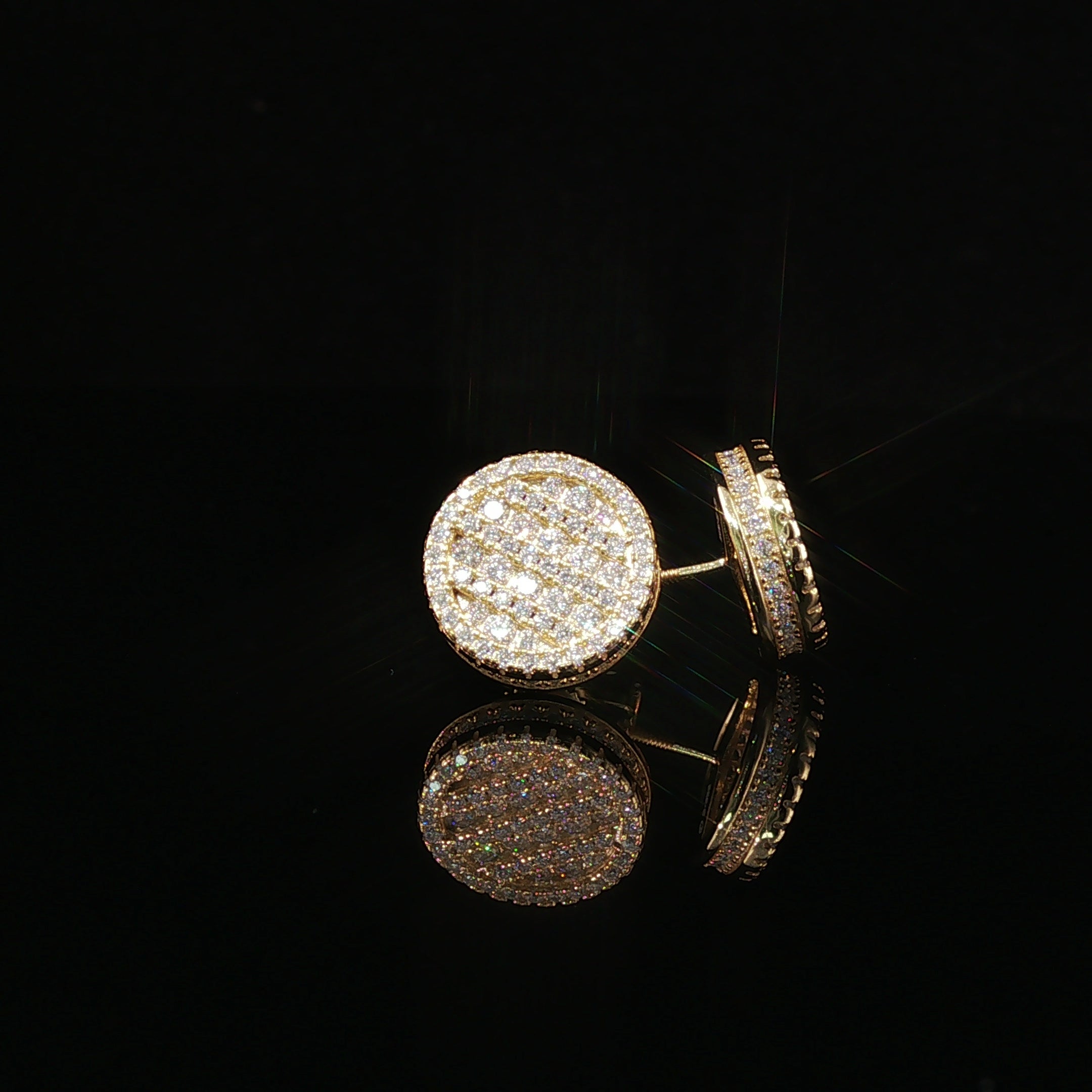 Iced Out Round Pave Stud Earrings | 1.33ct VVS | 12mm
