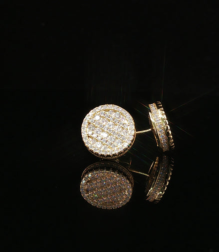 Iced Out Round Pave Stud Earrings | 1.33ct VVS | 12mm