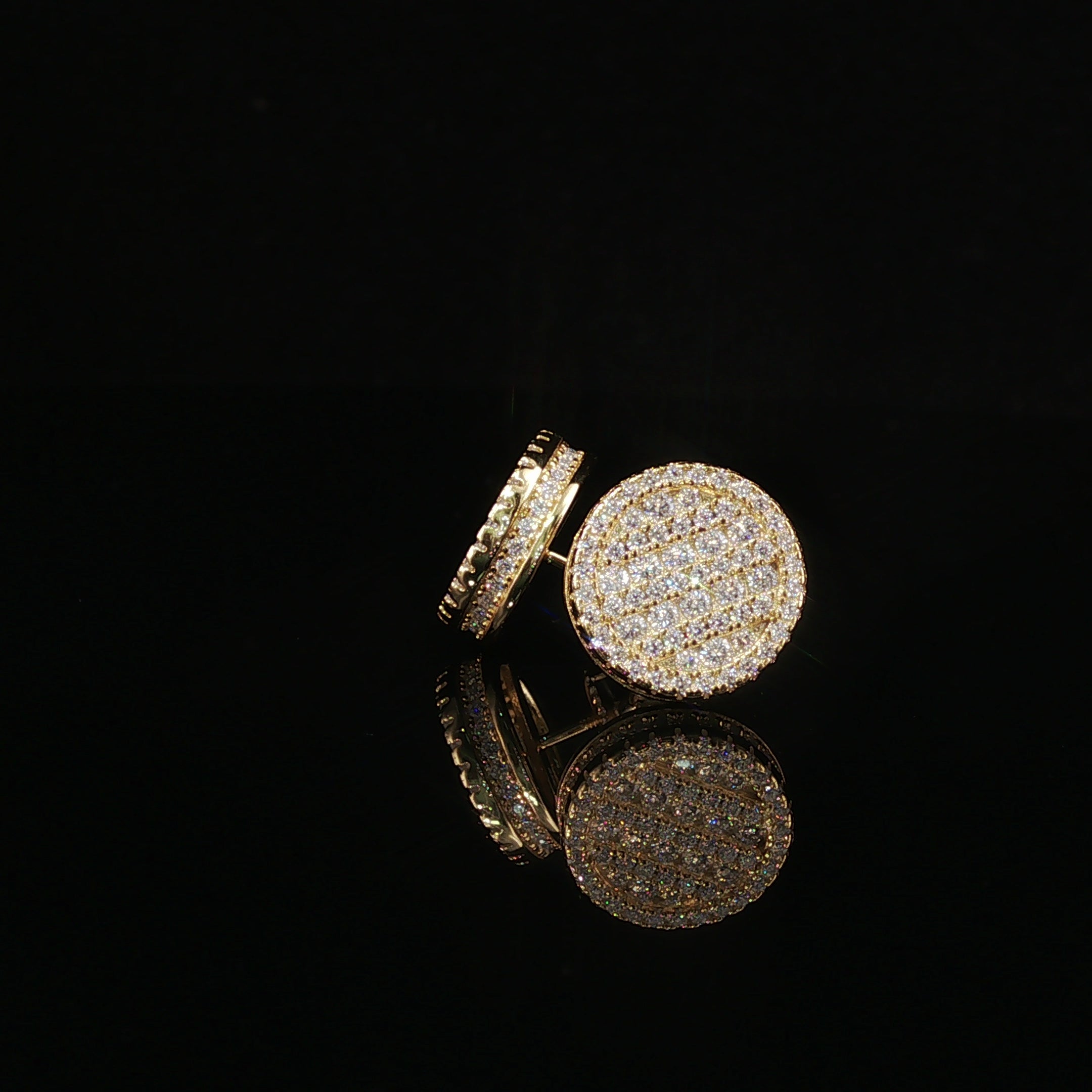 Iced Out Round Pave Stud Earrings | 1.33ct VVS | 12mm