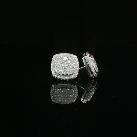 Micro Pave Square Earrings | 1.22ct | 11mm | VVS