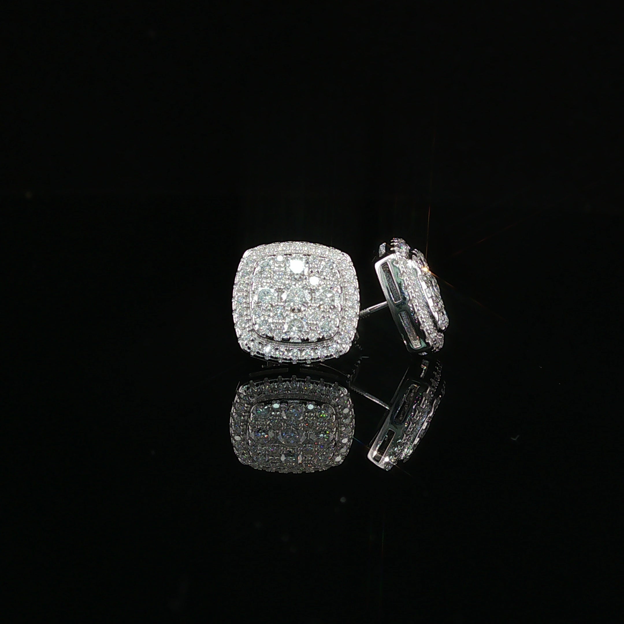 Micro Pave Square Earrings | 1.22ct | 11mm | VVS
