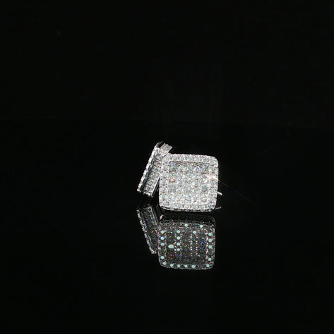 Dazzling Diamond Square Stud Earrings | 0.97ct VVS | 10mm