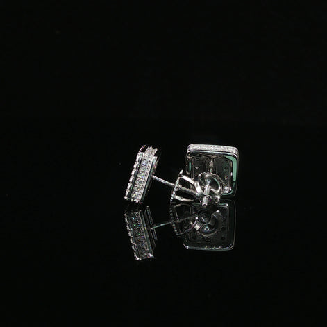 Dazzling Diamond Square Stud Earrings | 0.97ct VVS | 10mm