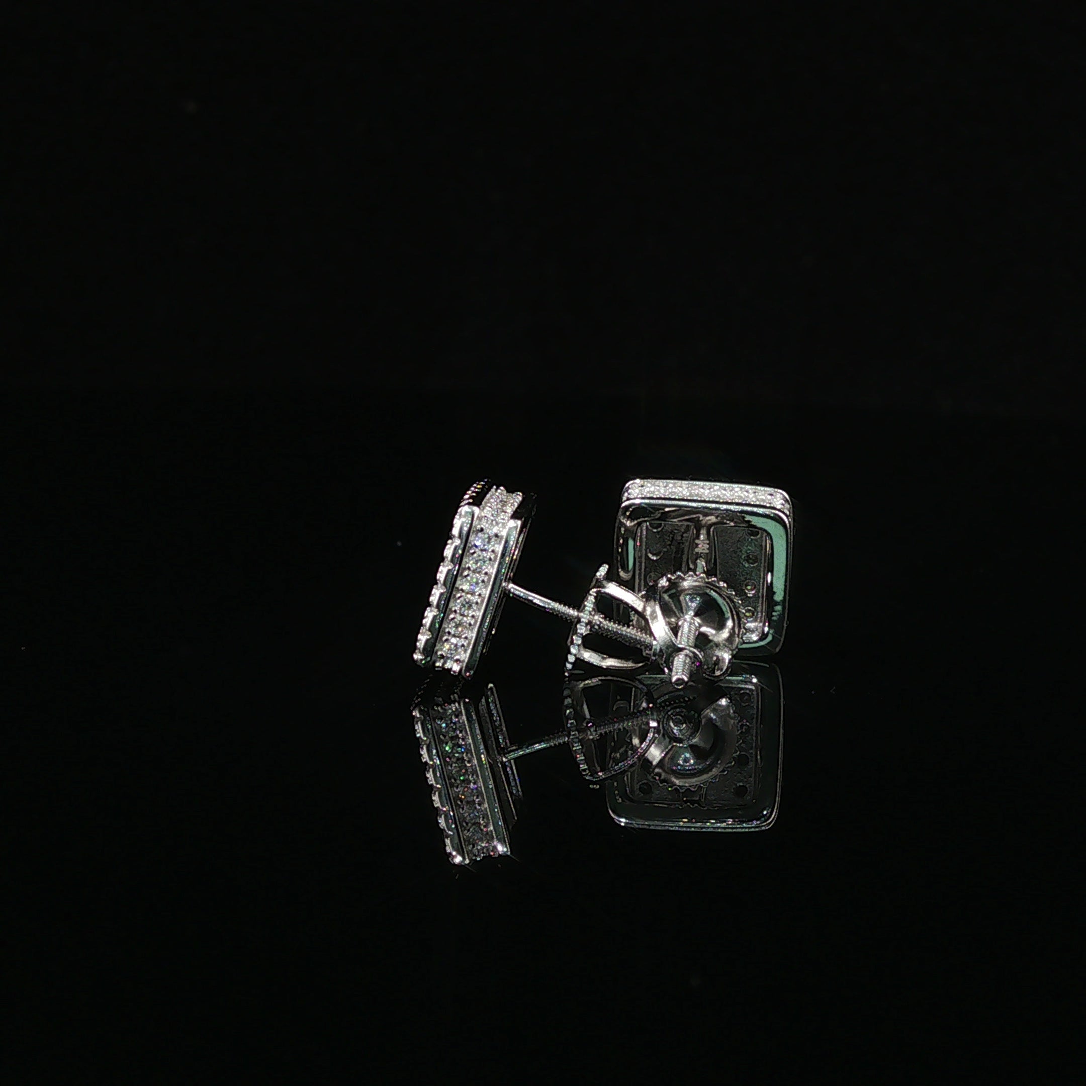 Dazzling Diamond Square Stud Earrings | 0.97ct VVS | 10mm