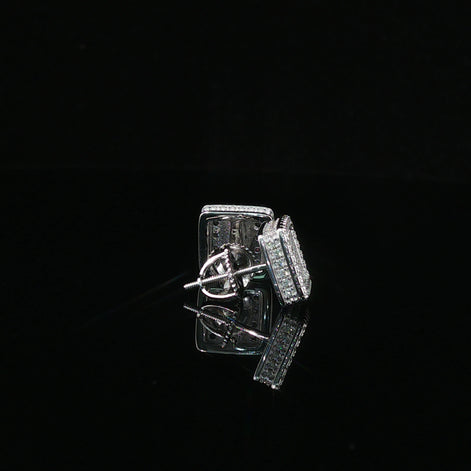 Dazzling Diamond Square Stud Earrings | 0.97ct VVS | 10mm