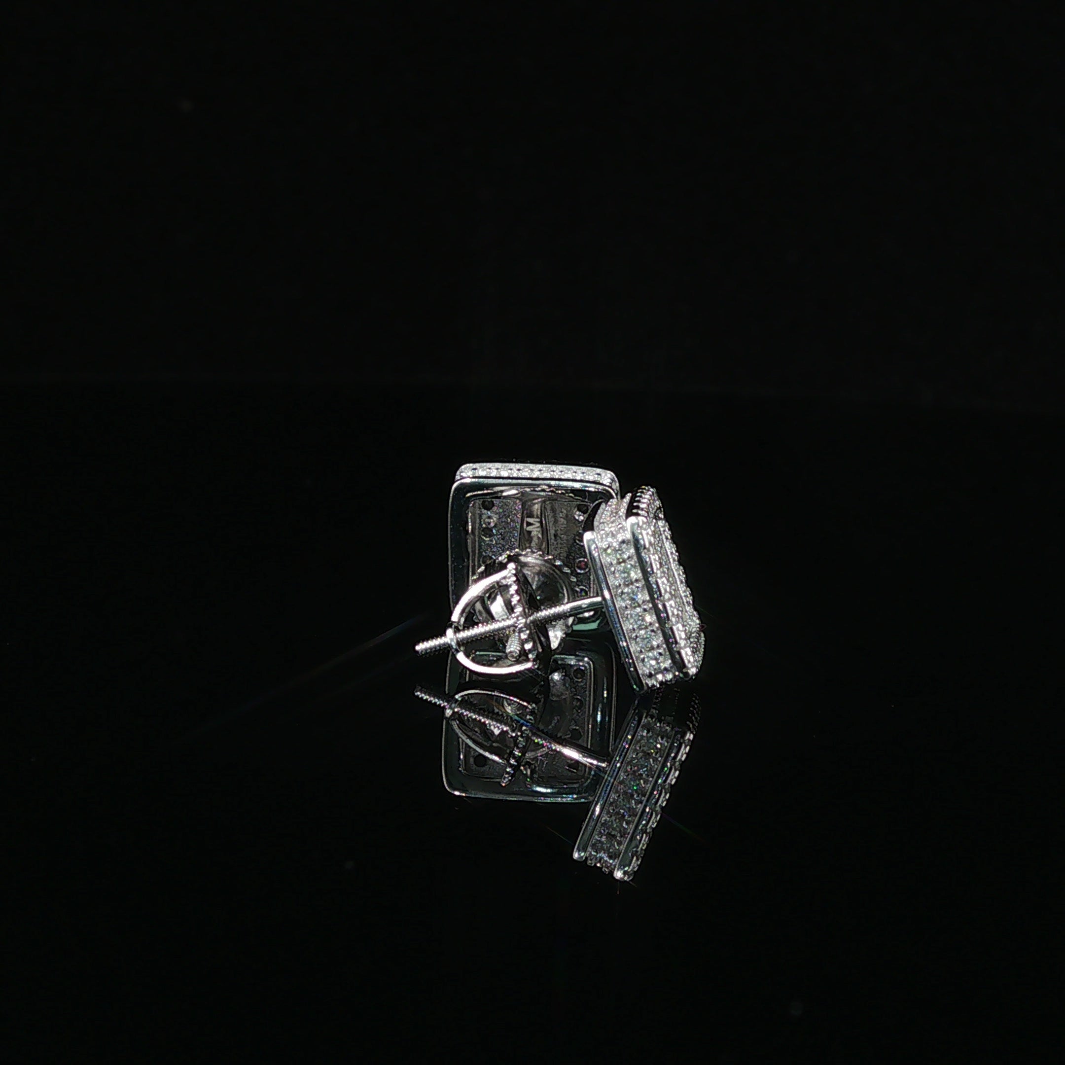 Dazzling Diamond Square Stud Earrings | 0.97ct VVS | 10mm