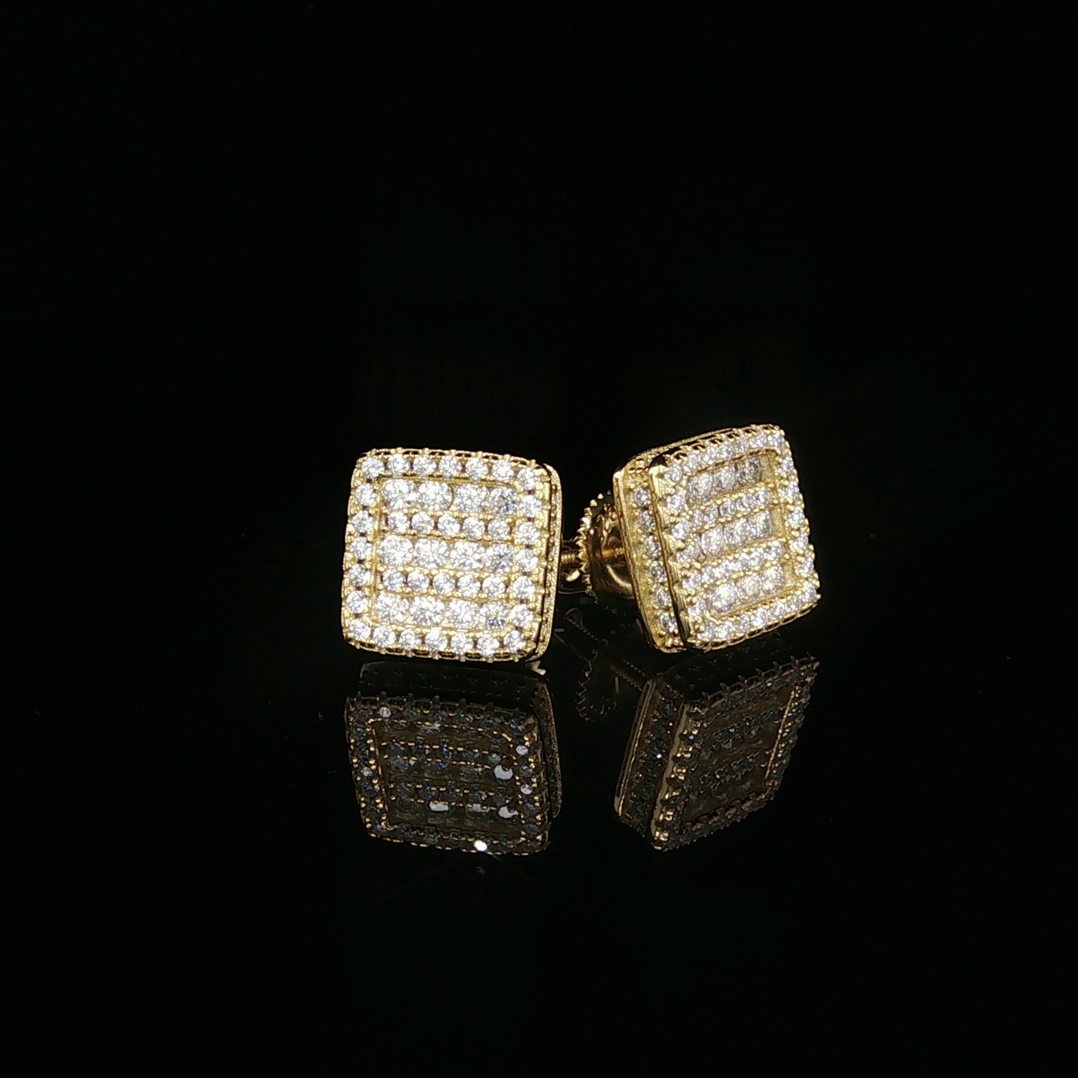 Dazzling Diamond Square Stud Earrings | 0.97ct VVS | 10mm