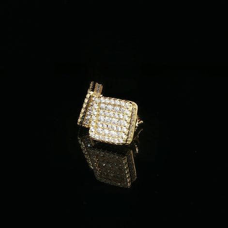 Dazzling Diamond Square Stud Earrings | 0.97ct VVS | 10mm
