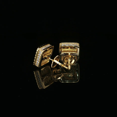 Dazzling Diamond Square Stud Earrings | 0.97ct VVS | 10mm