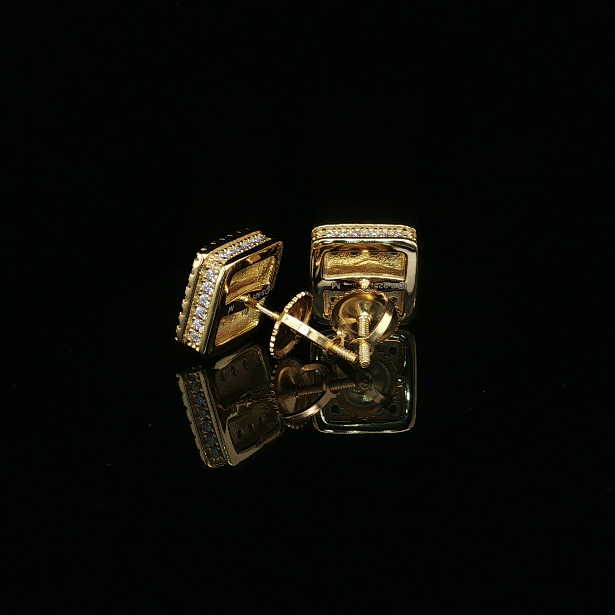 Dazzling Diamond Square Stud Earrings | 0.97ct VVS | 10mm