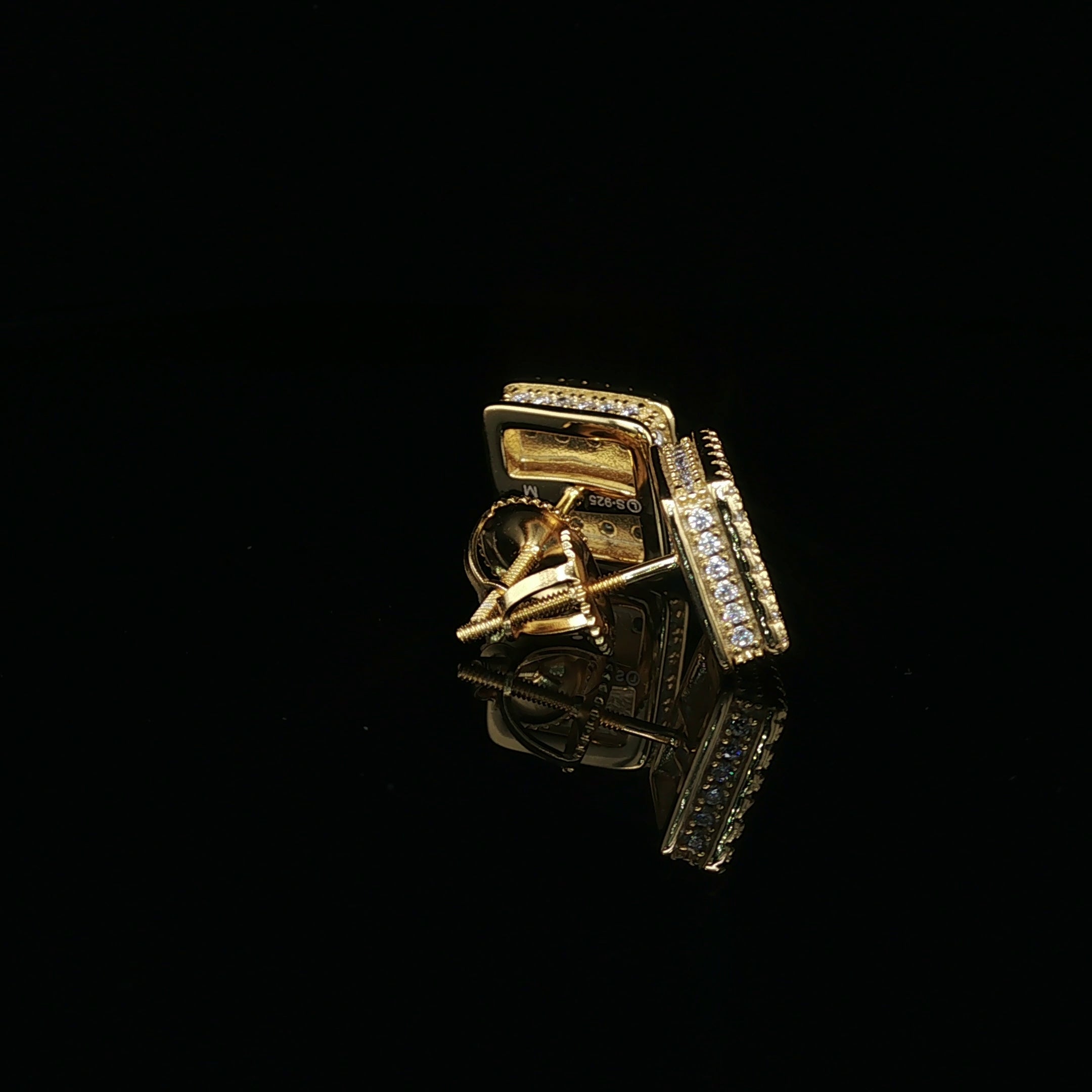 Dazzling Diamond Square Stud Earrings | 0.97ct VVS | 10mm