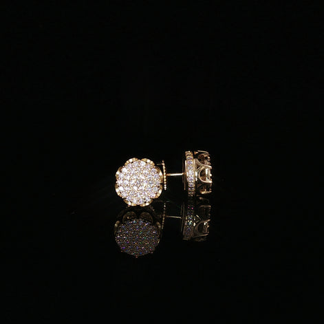 Round Pavé Moissanite Stud Earrings | 0.58 Ctw | 925 Sterling Silver | Screw Back