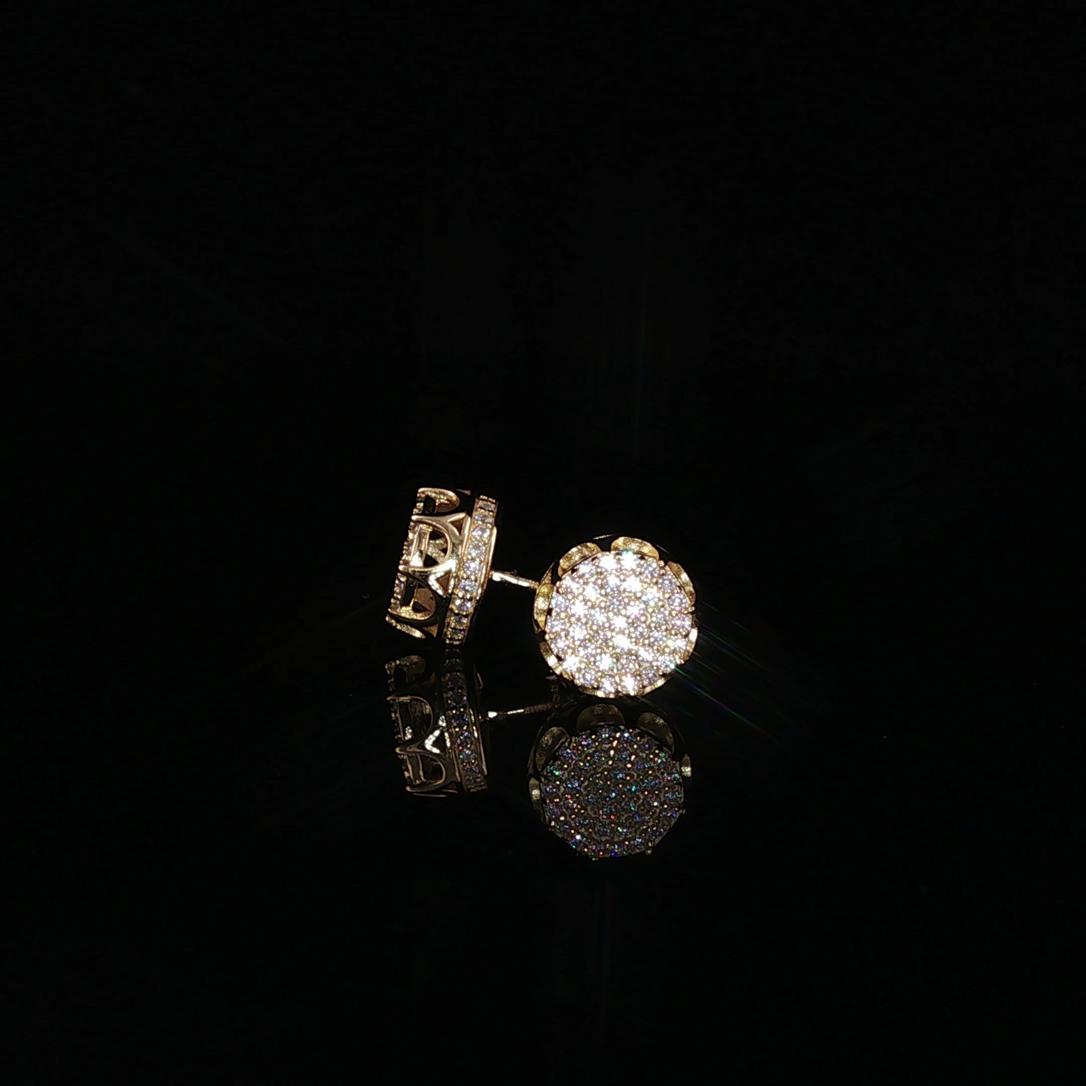 Round Pavé Moissanite Stud Earrings | 0.58 Ctw | 925 Sterling Silver | Screw Back