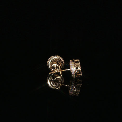 Round Pavé Moissanite Stud Earrings | 0.58 Ctw | 925 Sterling Silver | Screw Back