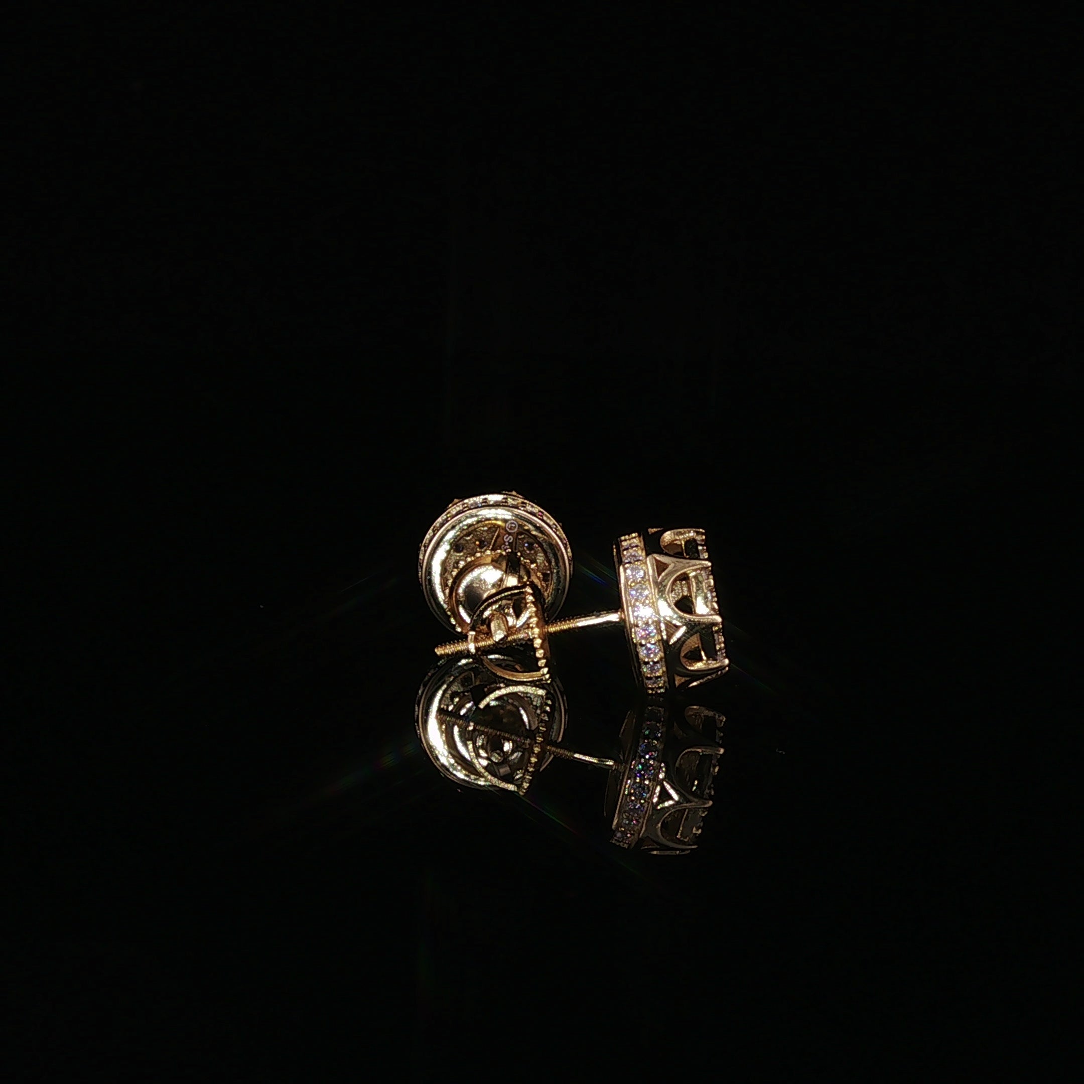 Round Pavé Moissanite Stud Earrings | 0.58 Ctw | 925 Sterling Silver | Screw Back
