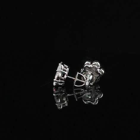 Dazzling Diamond Flower Cluster Stud Earrings | 1.5ct VVS | 10mm