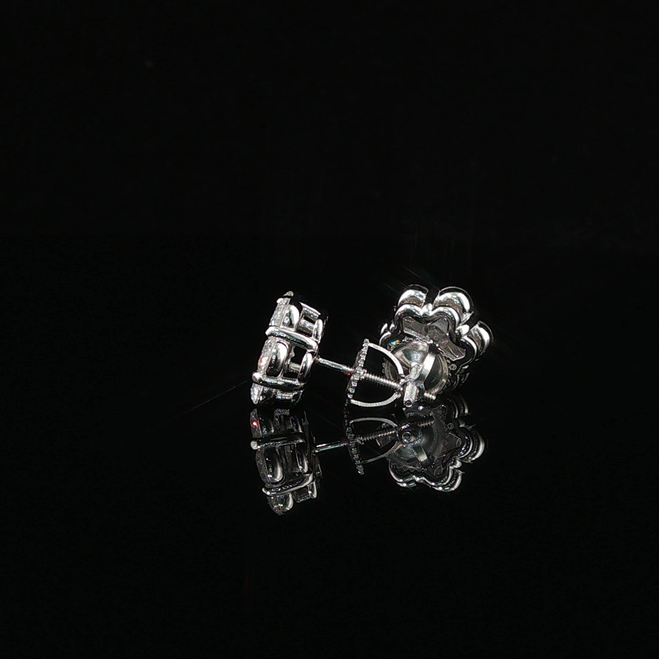 Dazzling Diamond Flower Cluster Stud Earrings | 1.5ct VVS | 10mm
