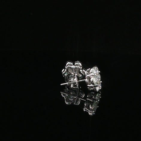 Dazzling Diamond Flower Cluster Stud Earrings | 1.5ct VVS | 10mm
