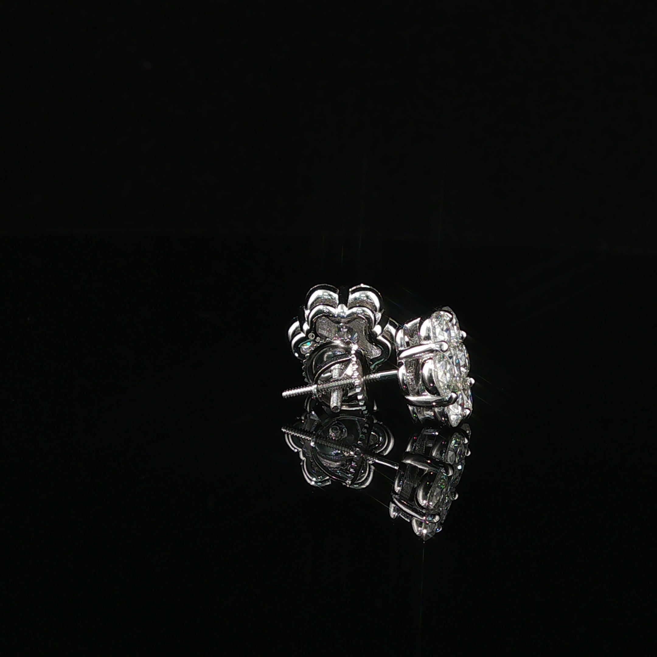 Dazzling Diamond Flower Cluster Stud Earrings | 1.5ct VVS | 10mm
