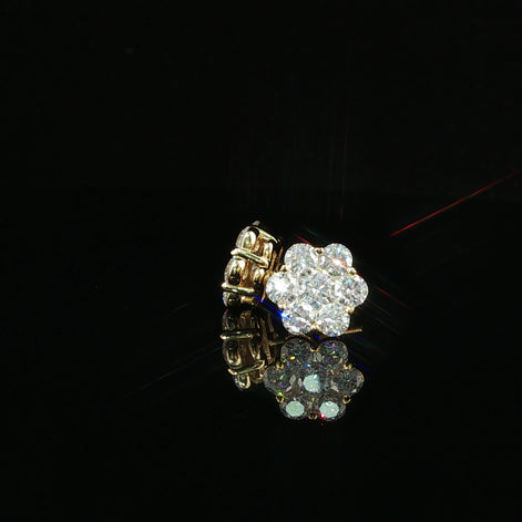 Dazzling Diamond Flower Cluster Stud Earrings | 1.5ct VVS | 10mm