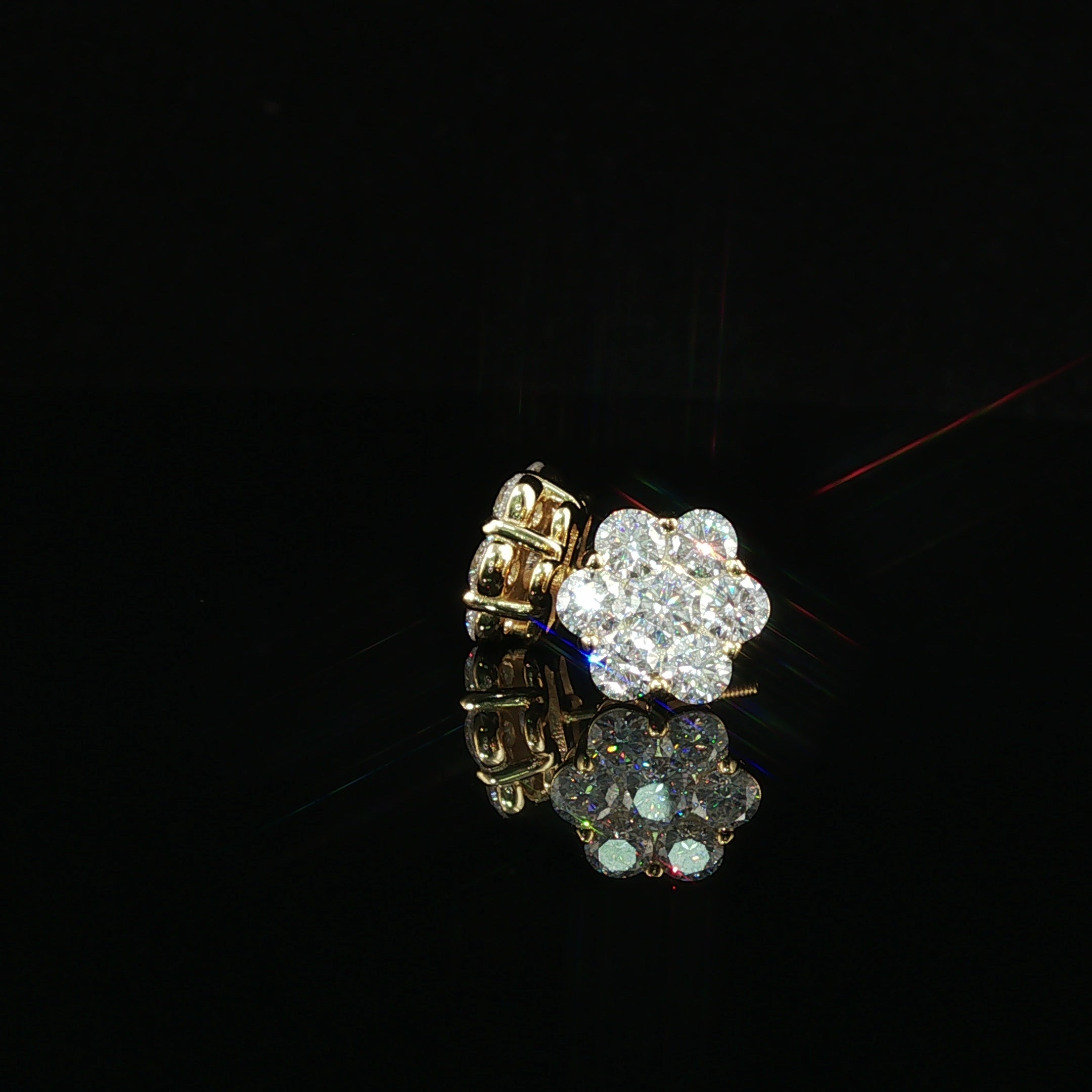 Dazzling Diamond Flower Cluster Stud Earrings | 1.5ct VVS | 10mm