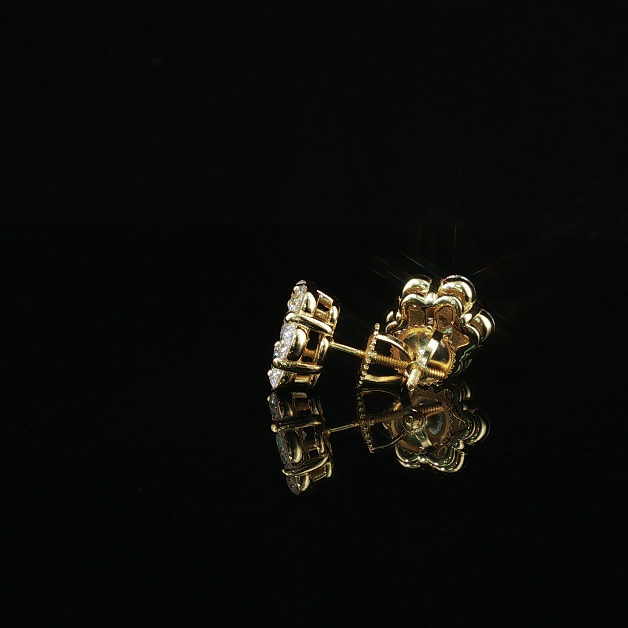 Dazzling Diamond Flower Cluster Stud Earrings | 1.5ct VVS | 10mm