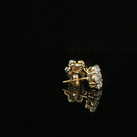 Dazzling Diamond Flower Cluster Stud Earrings | 1.5ct VVS | 10mm