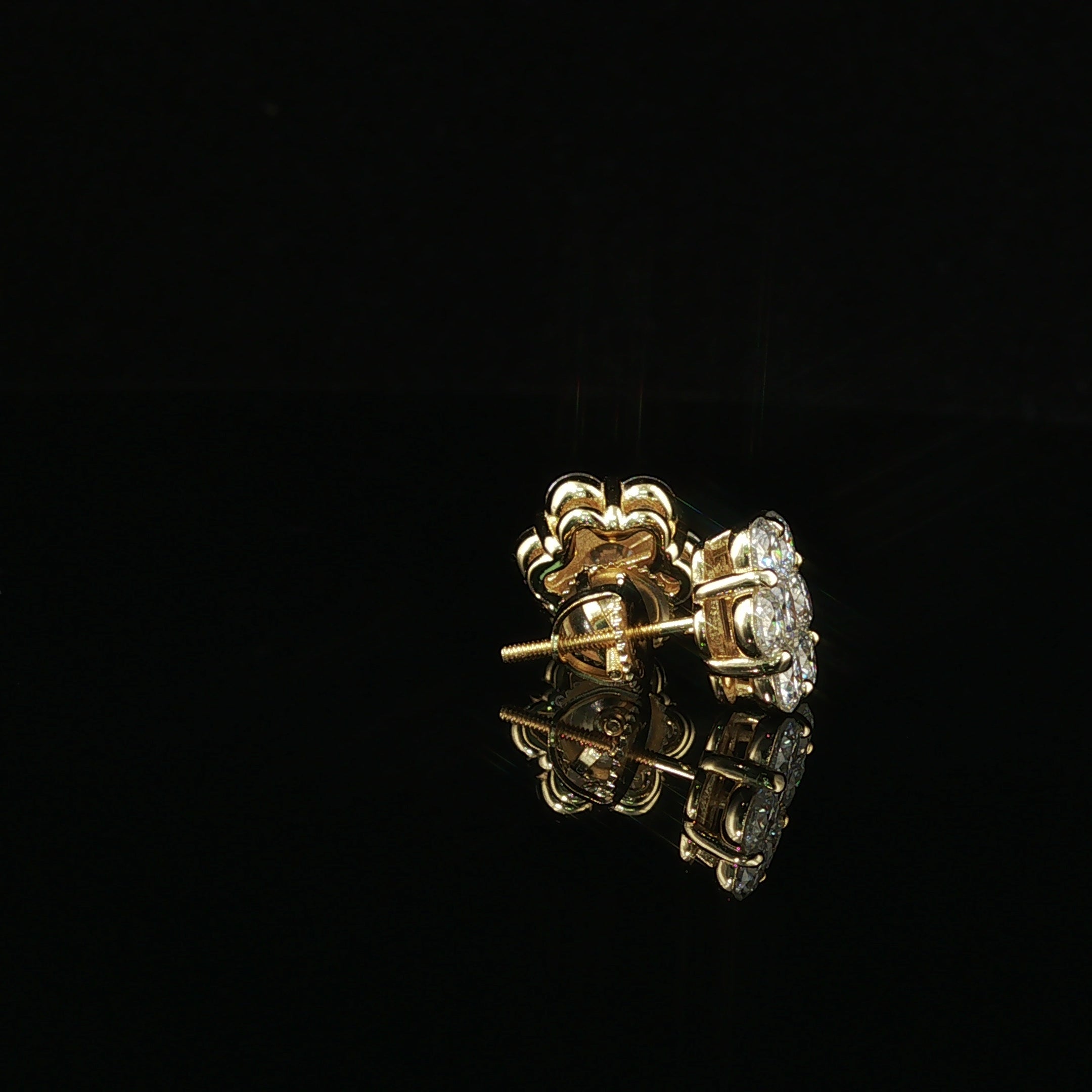 Dazzling Diamond Flower Cluster Stud Earrings | 1.5ct VVS | 10mm