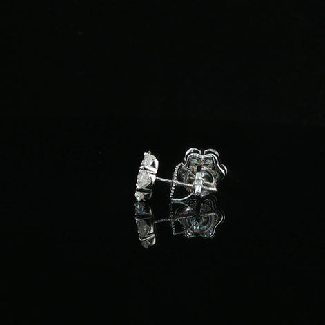 Dazzling Diamond Flower Cluster Stud Earrings | 1.4ct VVS | 9mm
