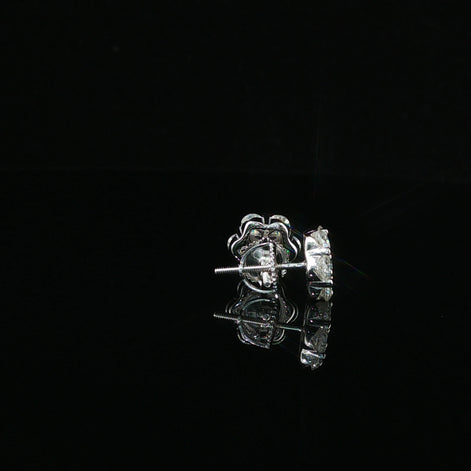 Dazzling Diamond Flower Cluster Stud Earrings | 1.4ct VVS | 9mm