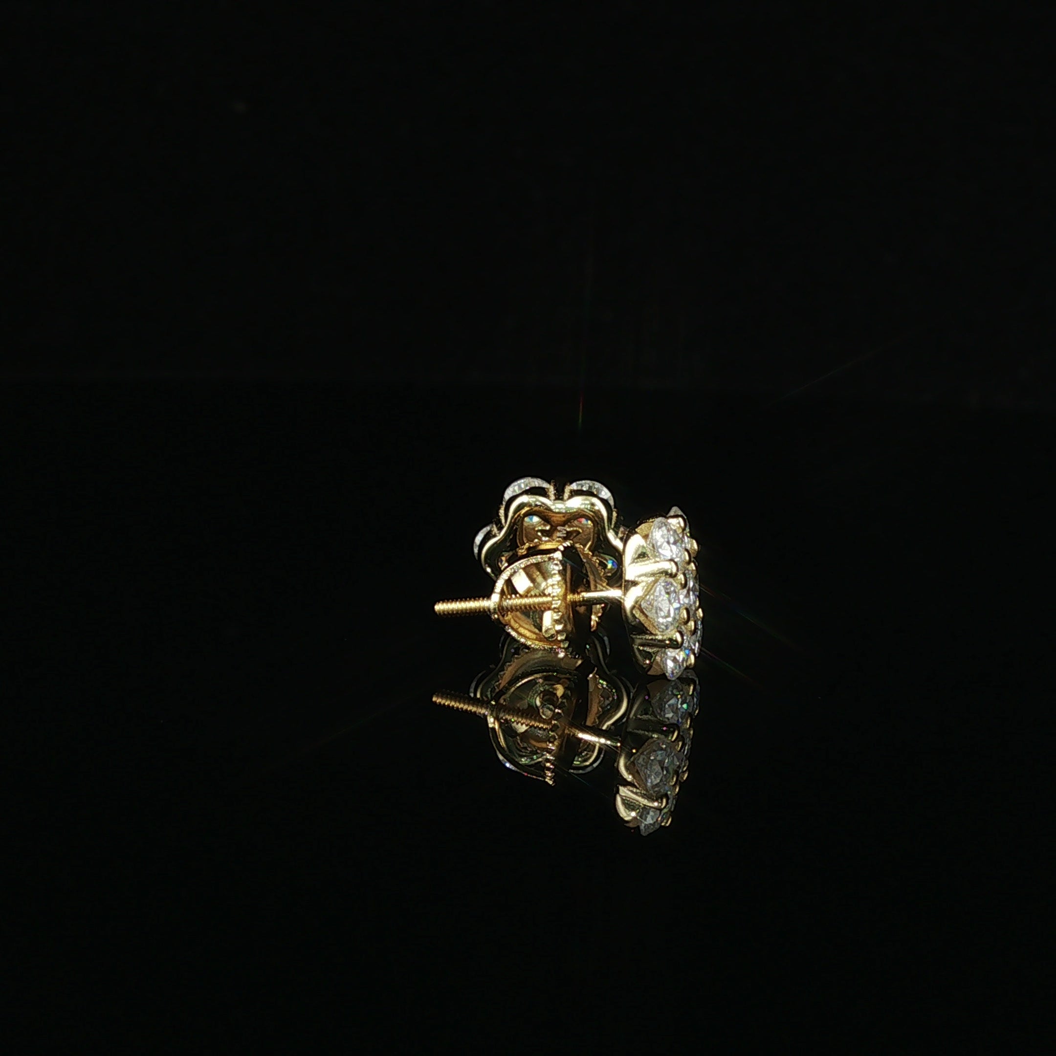 Dazzling Diamond Flower Cluster Stud Earrings | 1.4ct VVS | 9mm
