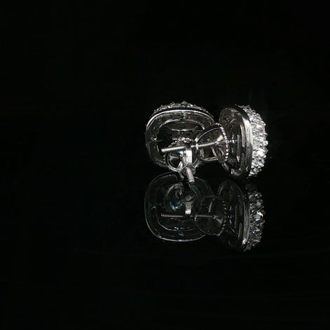 Men's Iced Out Domed "Baller" Stud Earrings – 925 Sterling Silver | VVS Moissanite | High-Profile 3D Shine