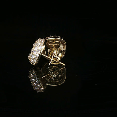 Men's Iced Out Domed "Baller" Stud Earrings – 925 Sterling Silver | VVS Moissanite | High-Profile 3D Shine