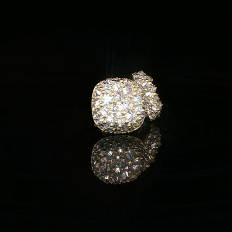 Men's Iced Out Domed "Baller" Stud Earrings – 925 Sterling Silver | VVS Moissanite | High-Profile 3D Shine