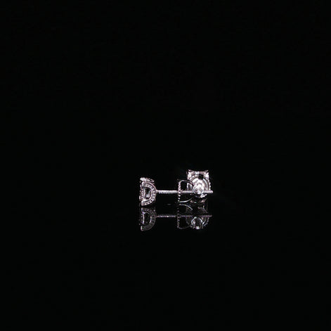 Moissanite Cluster Stud Earrings | 925 Sterling Silver | Screw Back Studs | 5mm & 8mm | 0.11ct & 0.74ct